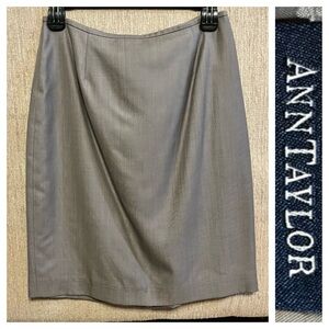 Ann Taylor Sleek Gray Pencil Skirt